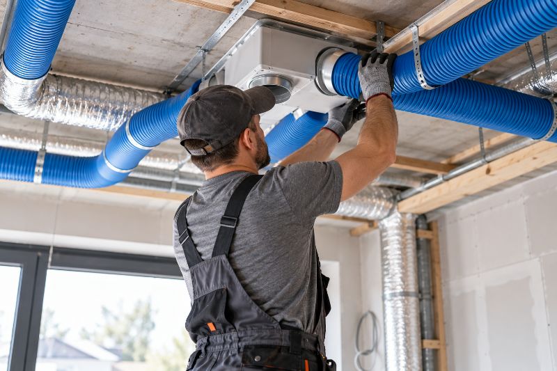 instalator montujący kanały wentylacyjne